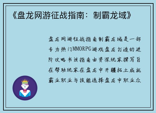 《盘龙网游征战指南：制霸龙域》